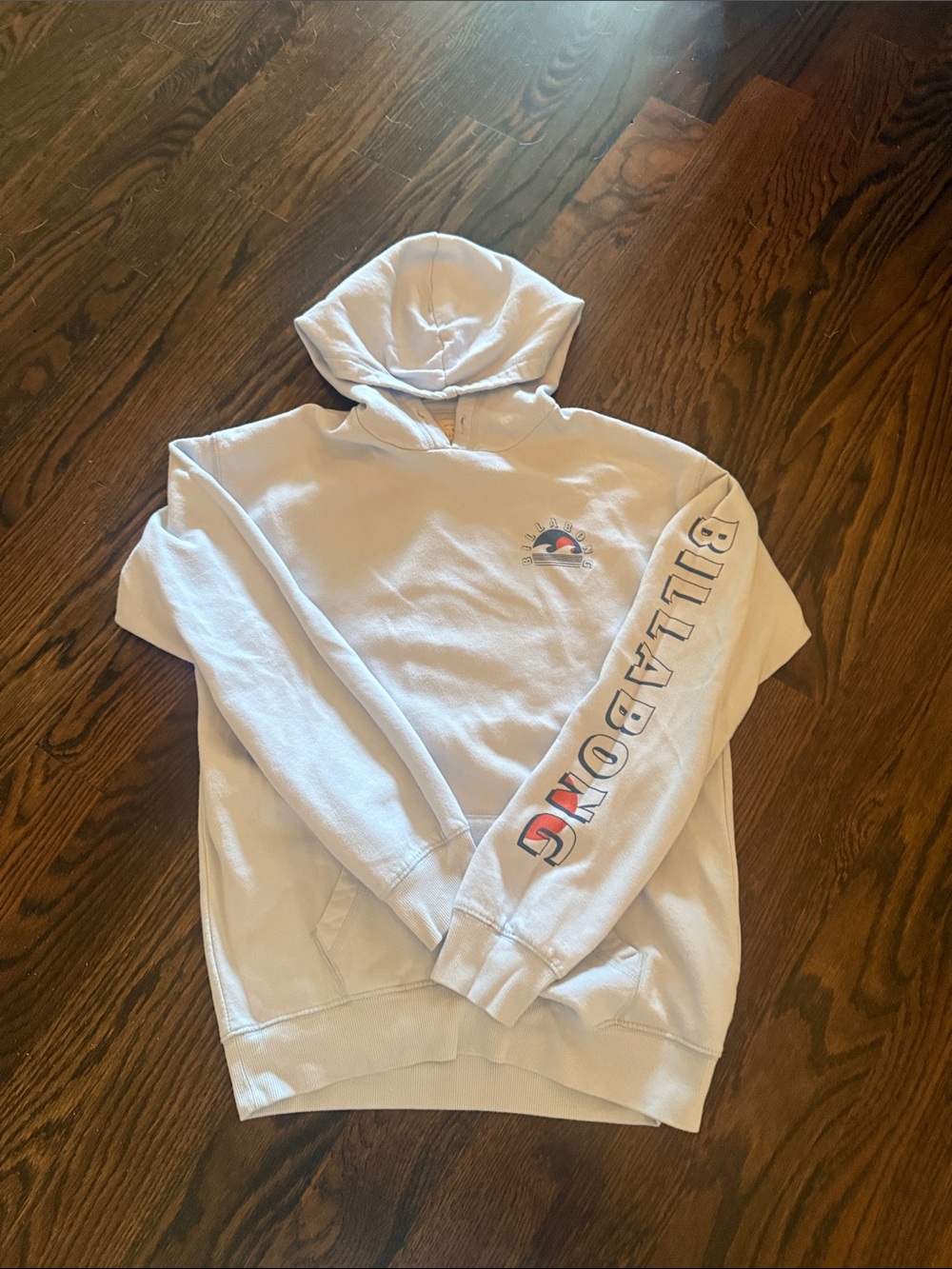 Billabong Light Blue Hoodie with Logo Sleeve